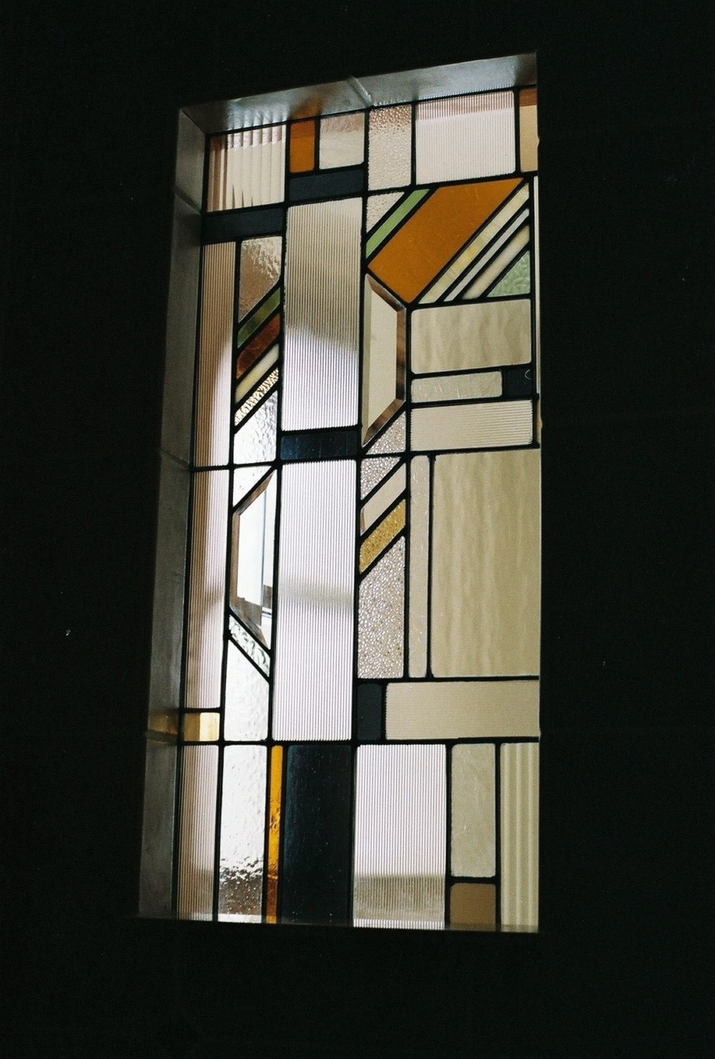 Custom Abstract Prarie Style Stained Glass Panel