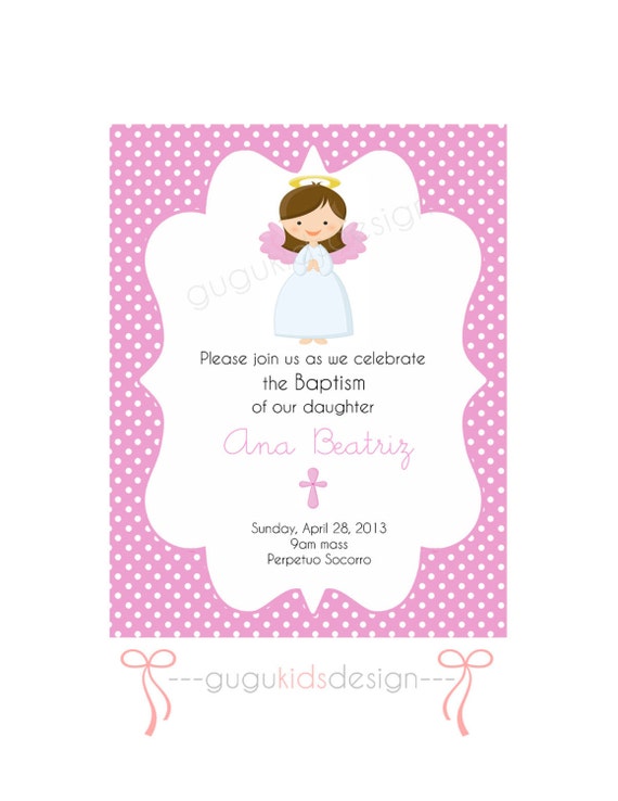Items similar to DIY Printable- Girl Baptism Invitation on Etsy