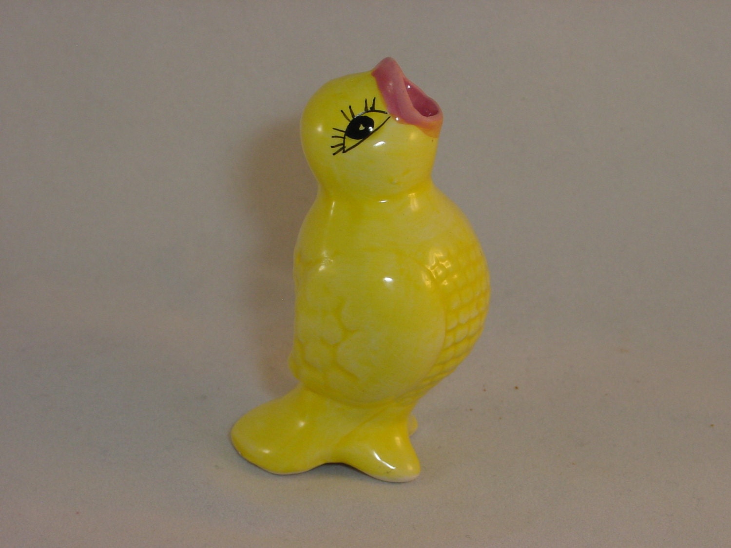 Vintage Pie Bird Josef's Originals Yellow Chick with Pink
