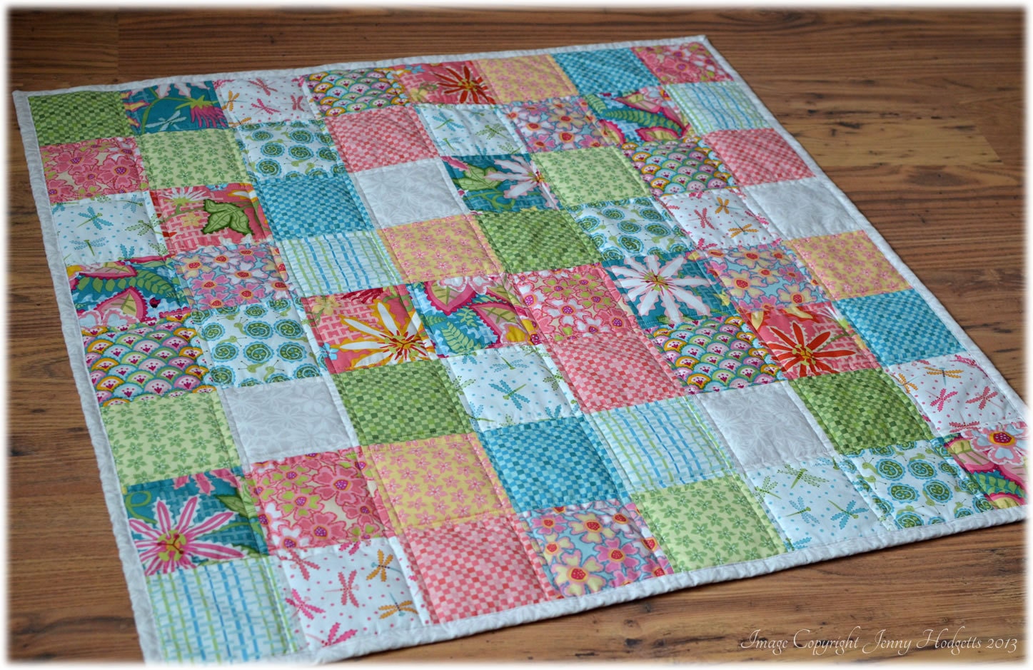 Baby quilt. Quilted baby blanket crib quilt or play mat.