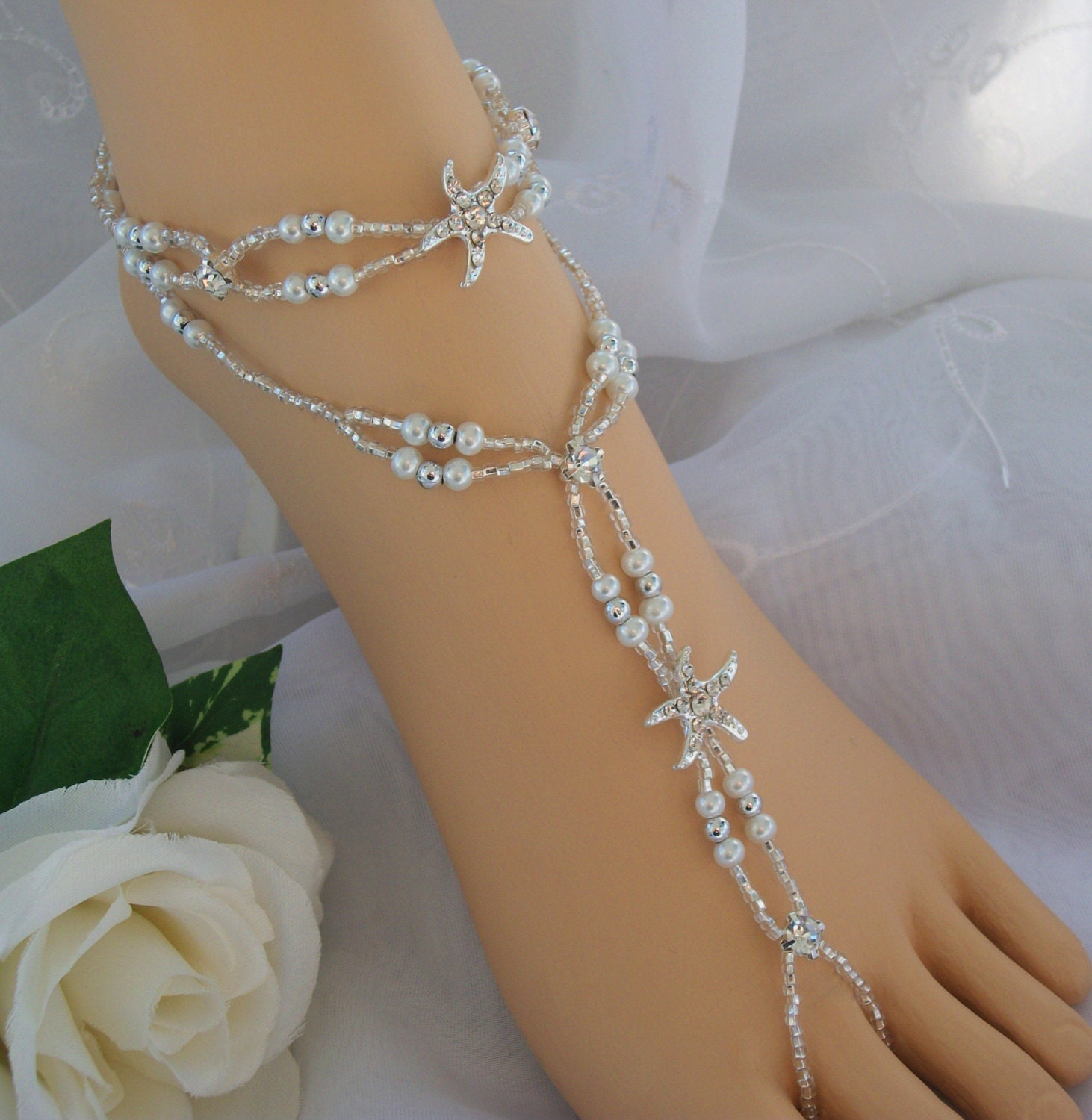 Starfish Foot Jewelry Wedding Starfish Barefoot by JewelryByAngel