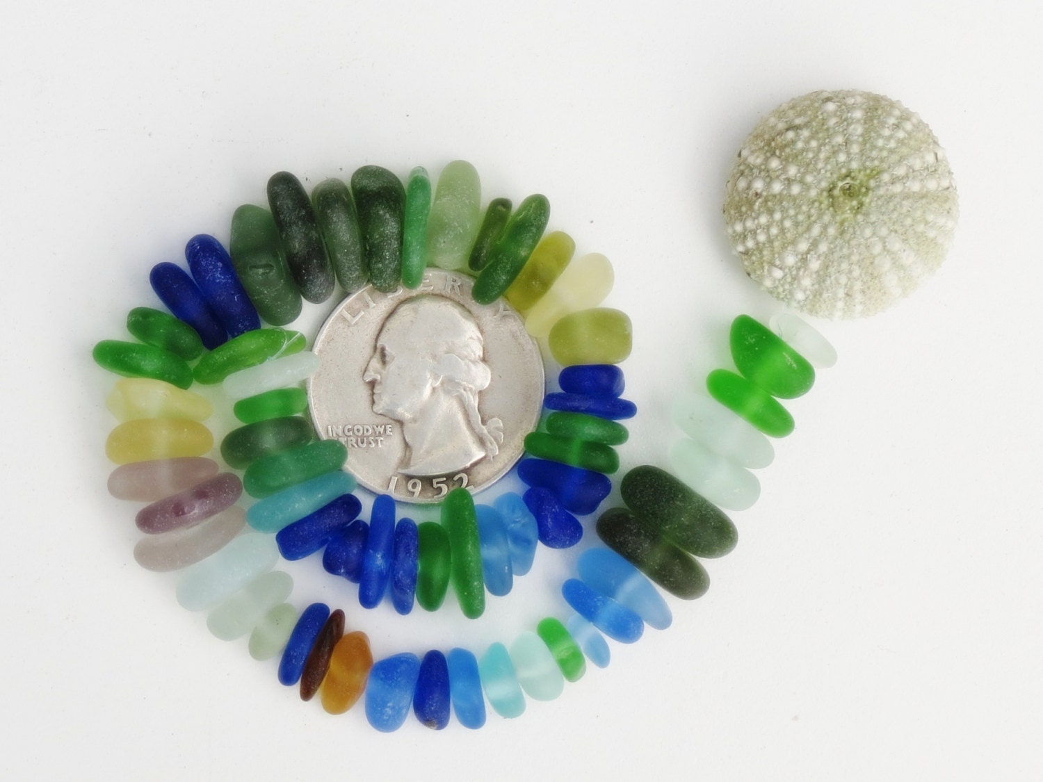 Sea Beach Glass Center Drilled Seaglass Beads 60