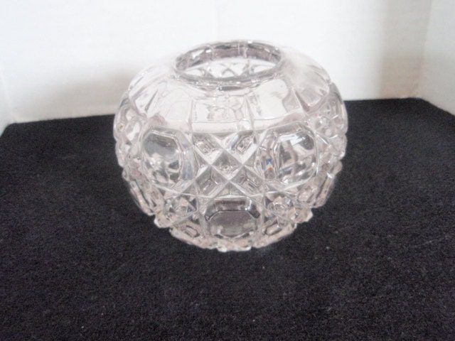 Vintage Lead Crystal Vase Cut Glass Vase Round cut glass