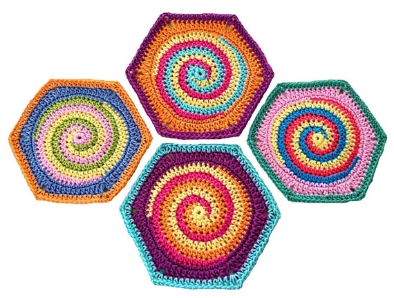 Granny Square Hexagon TwistySix - crochet pattern, photo tutorial