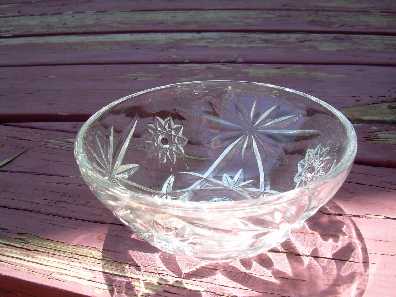 Vintage Early American Pressed Cut glass bowl