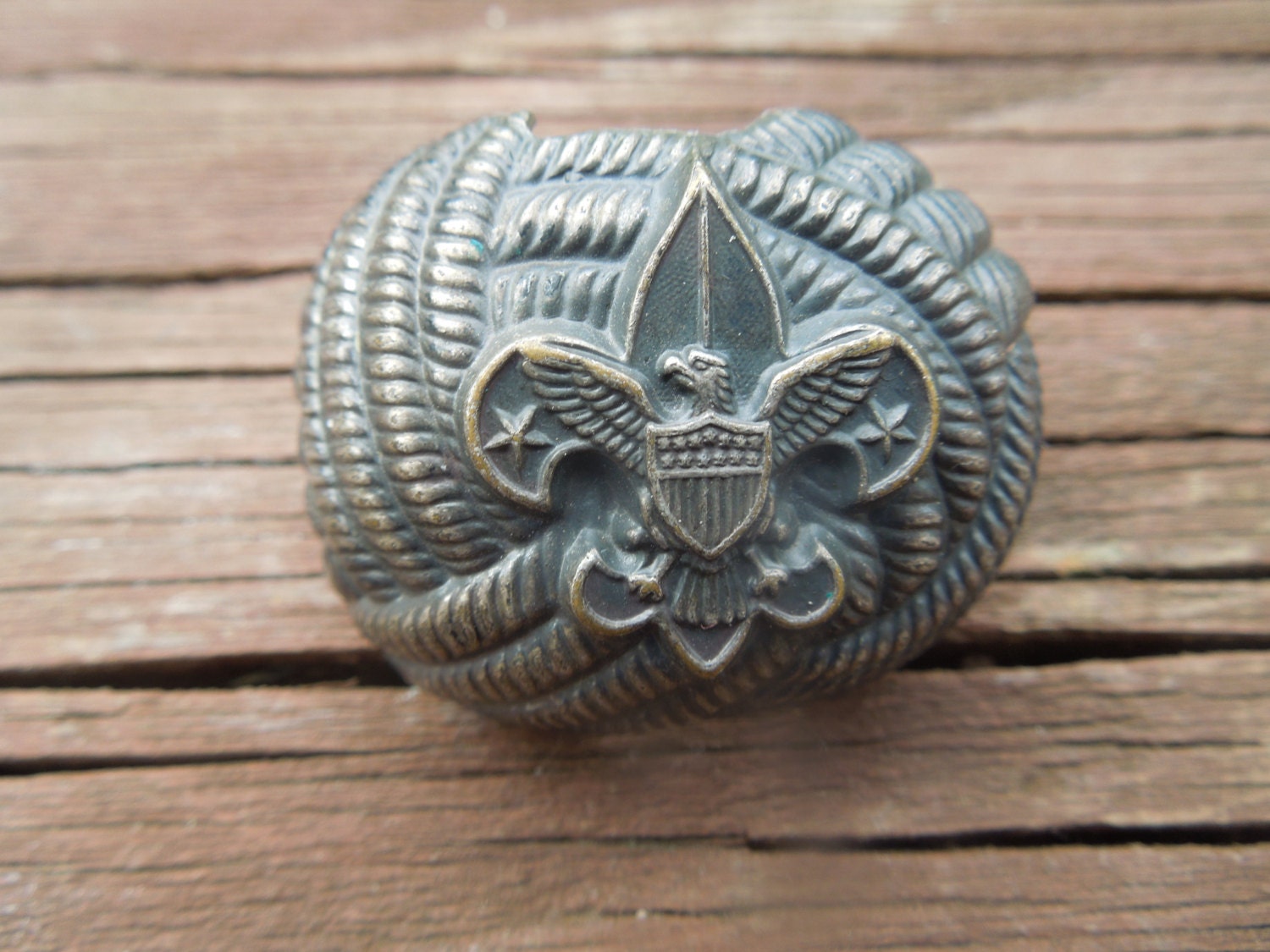 Vintage Necktie Boy Scouts Metallic Fleur de Lys with