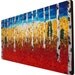 48" Original Modern Abstract Textured Birch Forest Tree painting red art palette knife acrylic landscape painting by Sami