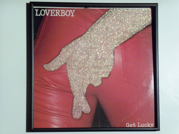 Glittered Record Album Loverboy Get Lucky