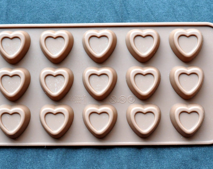 Sale! Flexible Silicone Chocolate Mold Ice Candy Molds - Type I - Double Heart Romantic