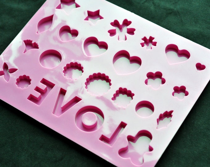 Flexible Silicone Chocolate Mold Ice Candy Molds - Type N 26 LOVE Heart Star