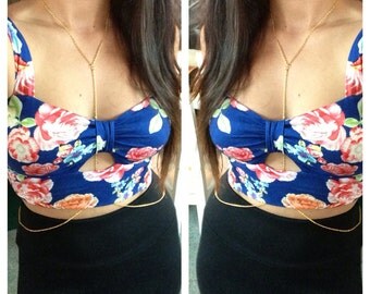 Simple sleek body chain. Body chain. Simple gold body chain.
