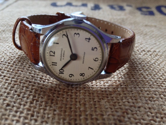 Vintage Swiss Watch 1940s 1950s Ingersoll by OldChestnutCottage