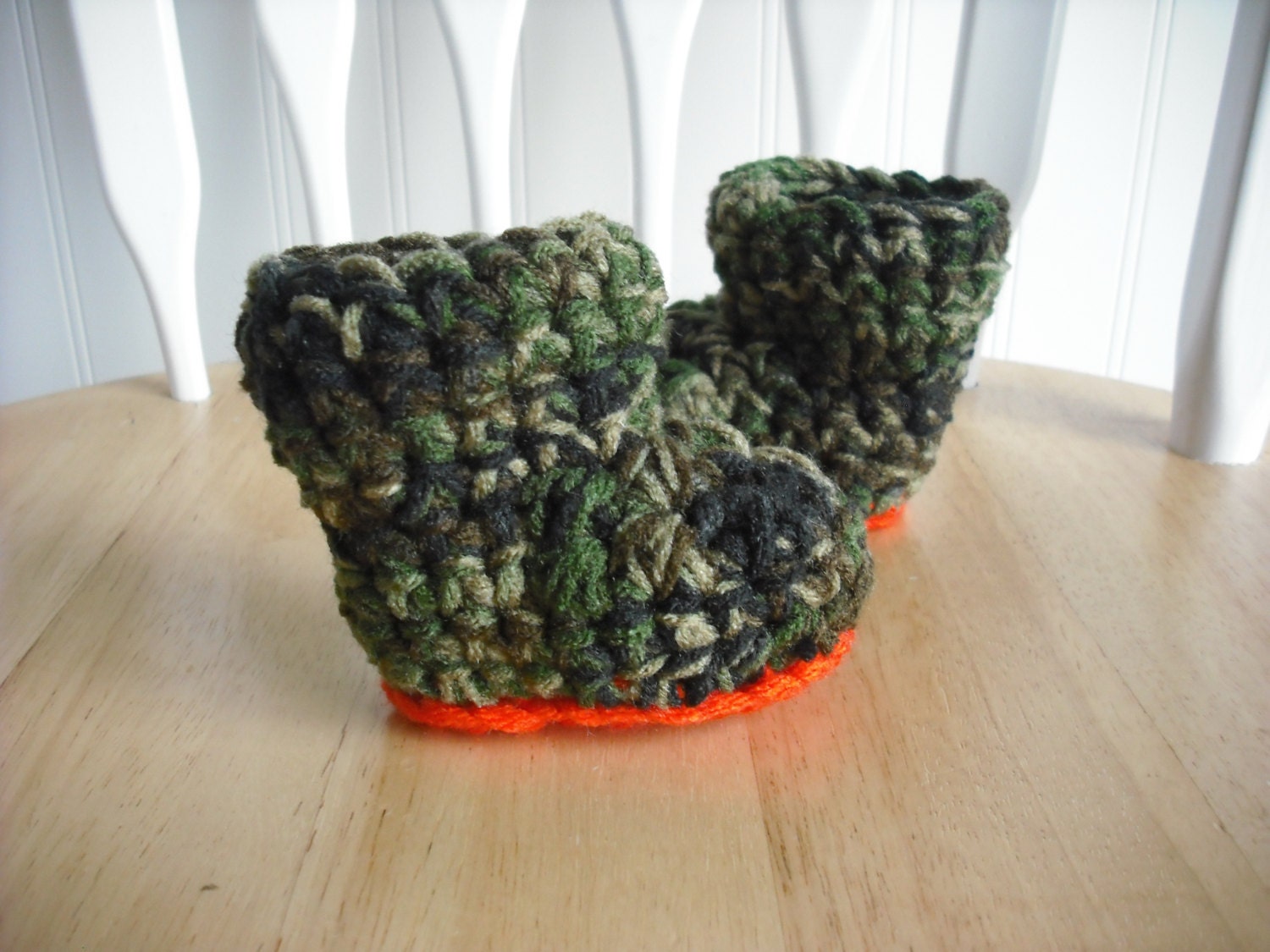 Baby Boy booties 03 months camo camouflage boots with bright