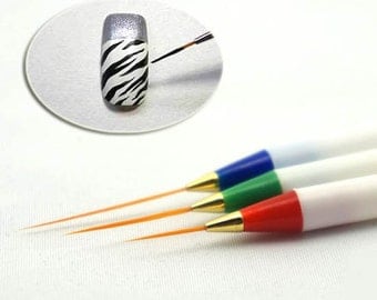 3pcs Acrylic Tips Nail Art Pens Design Brushes Ongle Liner Drawing Painting Pen set