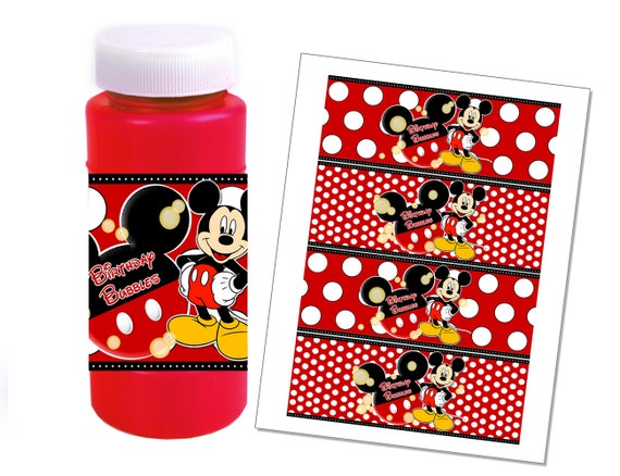 INSTANT DOWNLOAD Mickey Mouse Bubble Wrappers - Mickey Mouse Red Black Yellow Mouse Party Favors Il_570xn