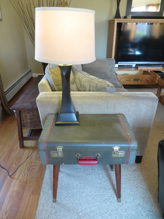 Repurposed Vintage Suitecase With Legs End Table On Reserved