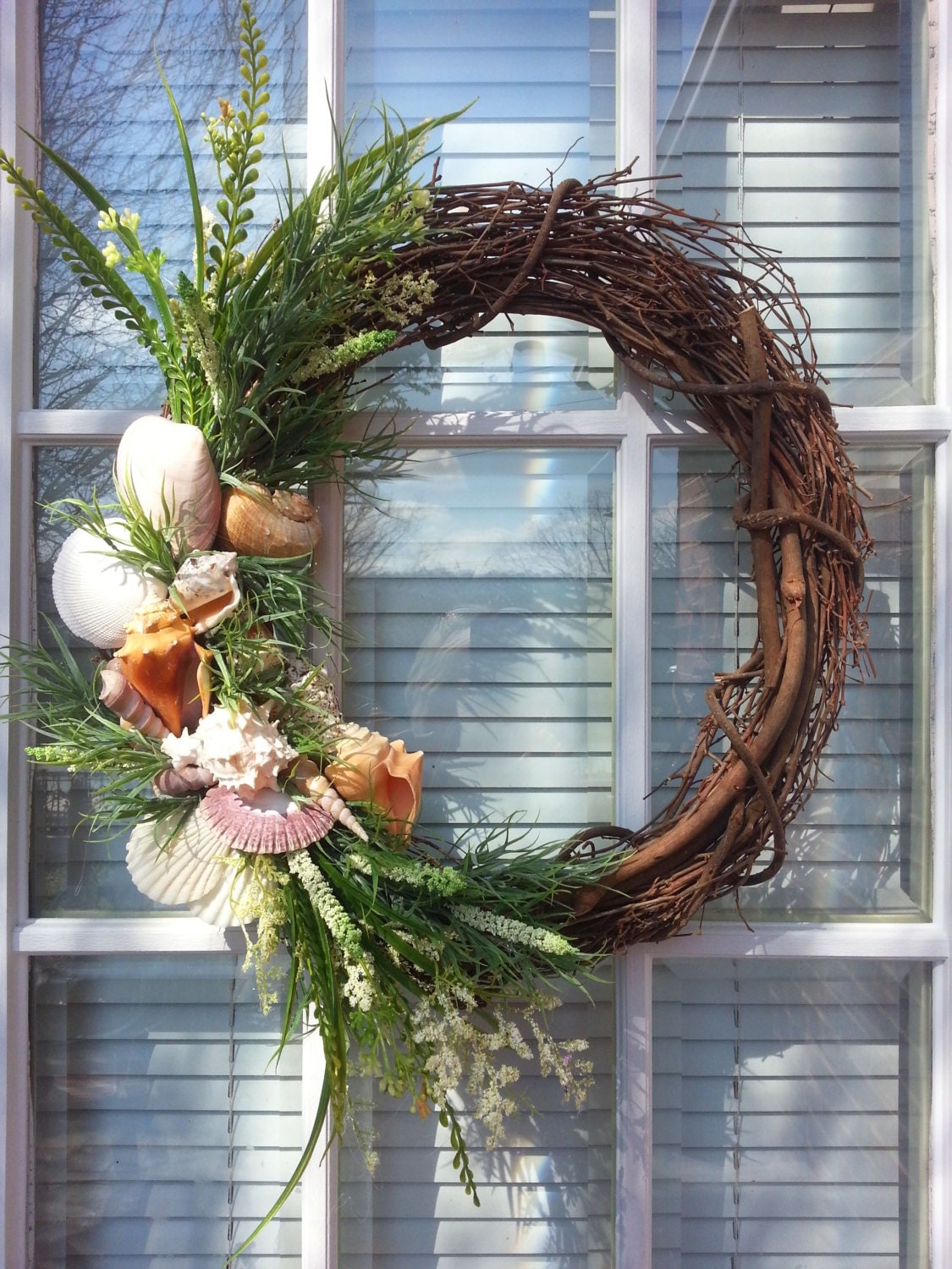 Grapevine Beach Wreath Coastal Chic Seashell Wreath