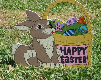 Easter Bunny Hiding Eggs by YardArtandSoMuchMore on Etsy