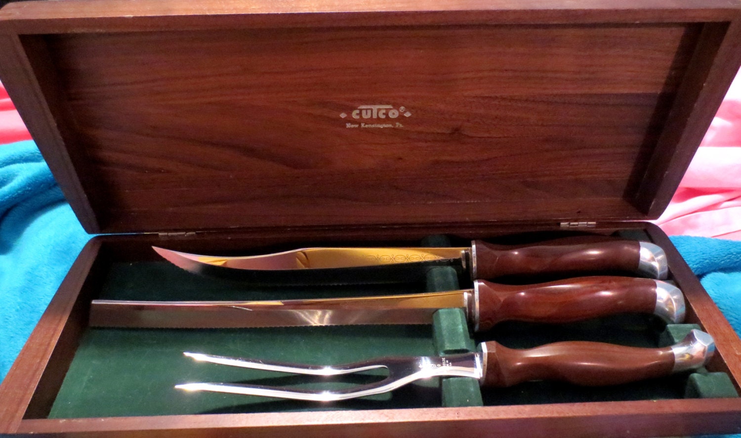 Vintage Cutco Deluxe Carving Set in Felt Lined by EclecticClutterr