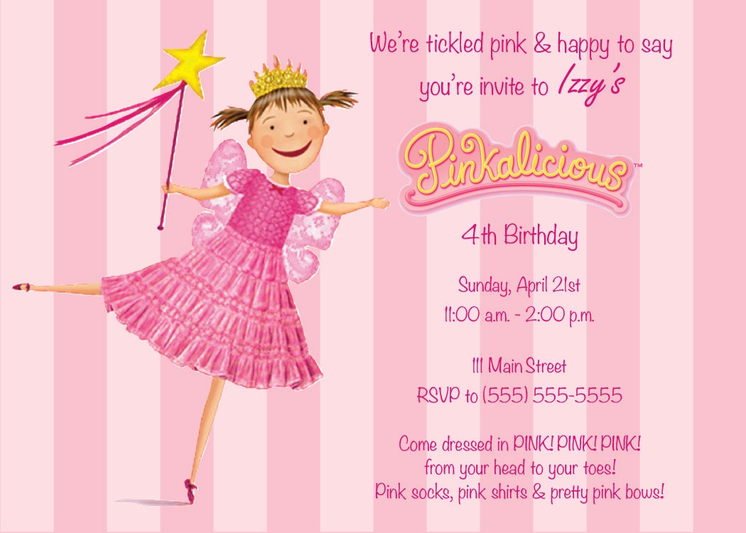 Pinkalicious Birthday Invite by SusanCDesigns on Etsy