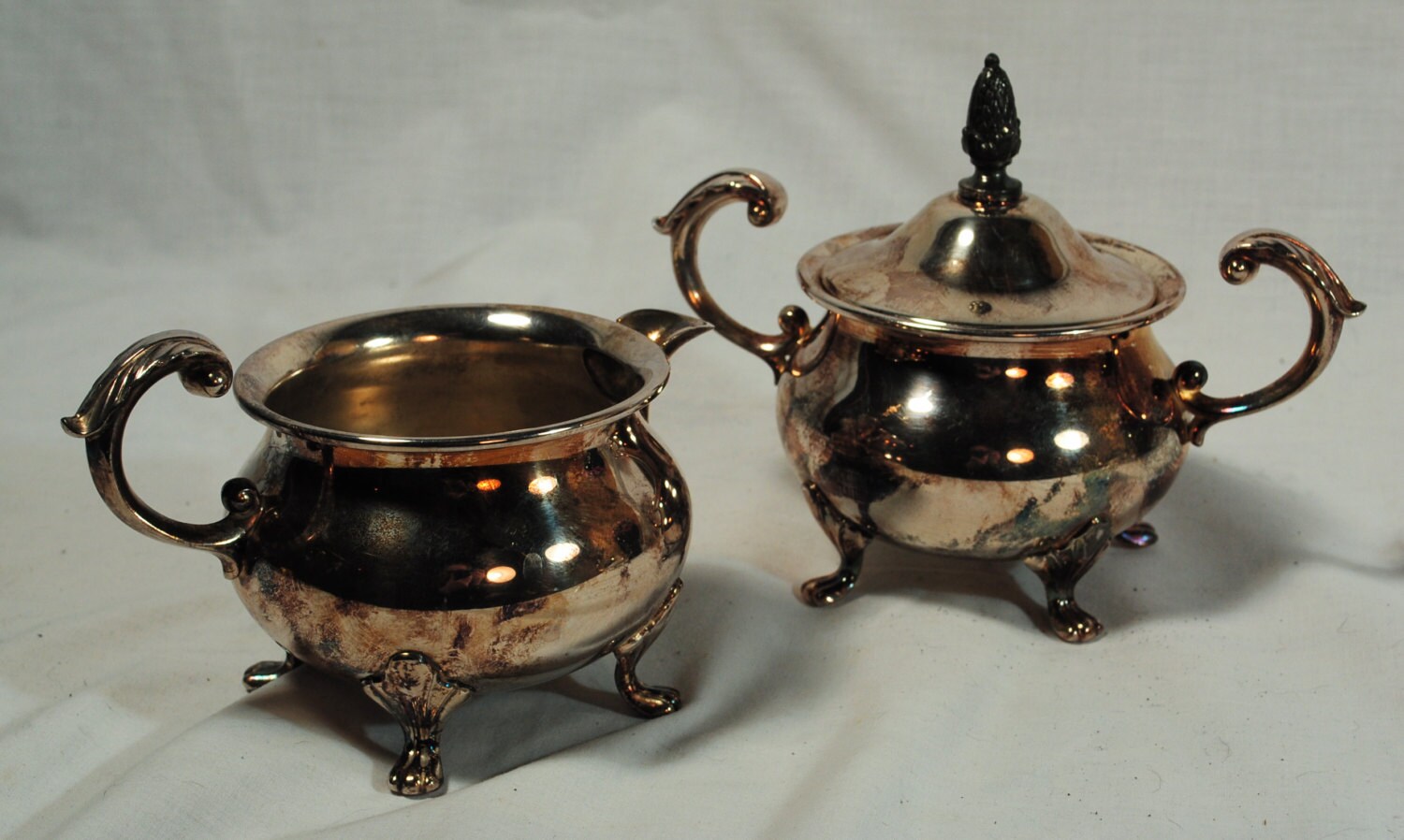 Bristol Silver Plate By Poole Creamer and Sugar Bowl with lid