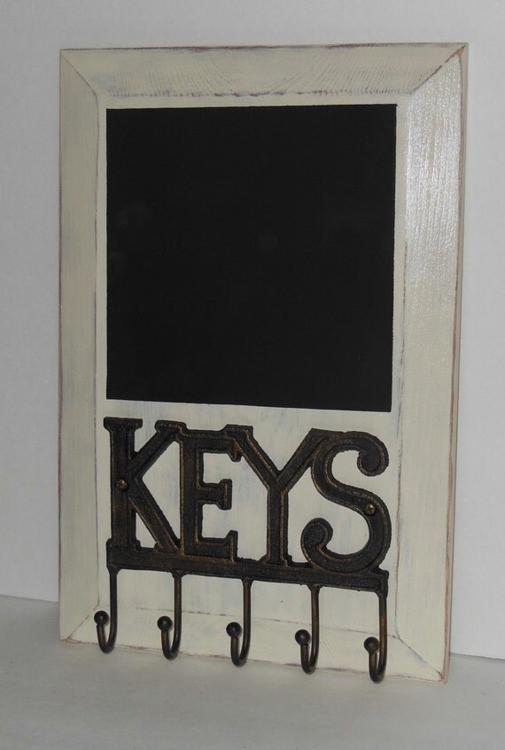 Wooden Key Holder/Chalkboard/Ivory/Shabby by SouthernXpressions