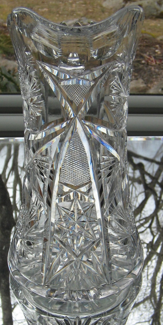 American Brilliant Cut Glass Crystal Pitcher
