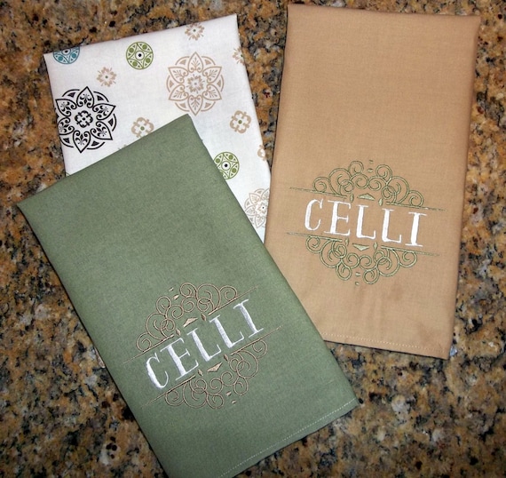 Kitchen Dish Cloth Towel Set, Personalized Wedding Bridal Shower Gift ...