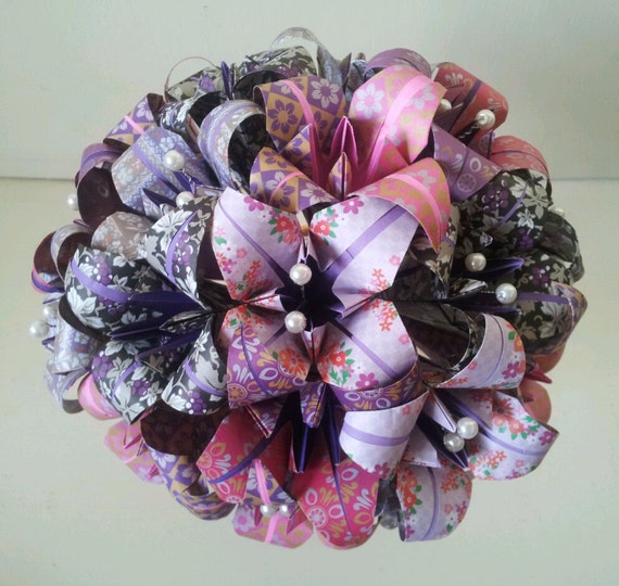 bouquet origami stems flower Flowers Wedding Paper Purple Lily Lilac Day Bouquet Origami Mother's