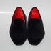 velvet slippers with tuxedo