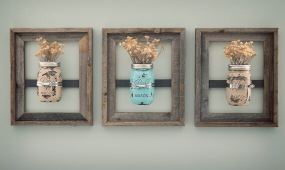 Mason Jar Wall Art 8 x 10 mason jar frames with painted mason jars Mason Jar Wall Art 8 x 10 mason jar frames with painted mason jars