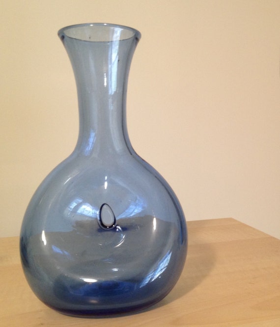 Vintage Blenko PreDesigner Sky Blue Donut Vase by NotWantNeed