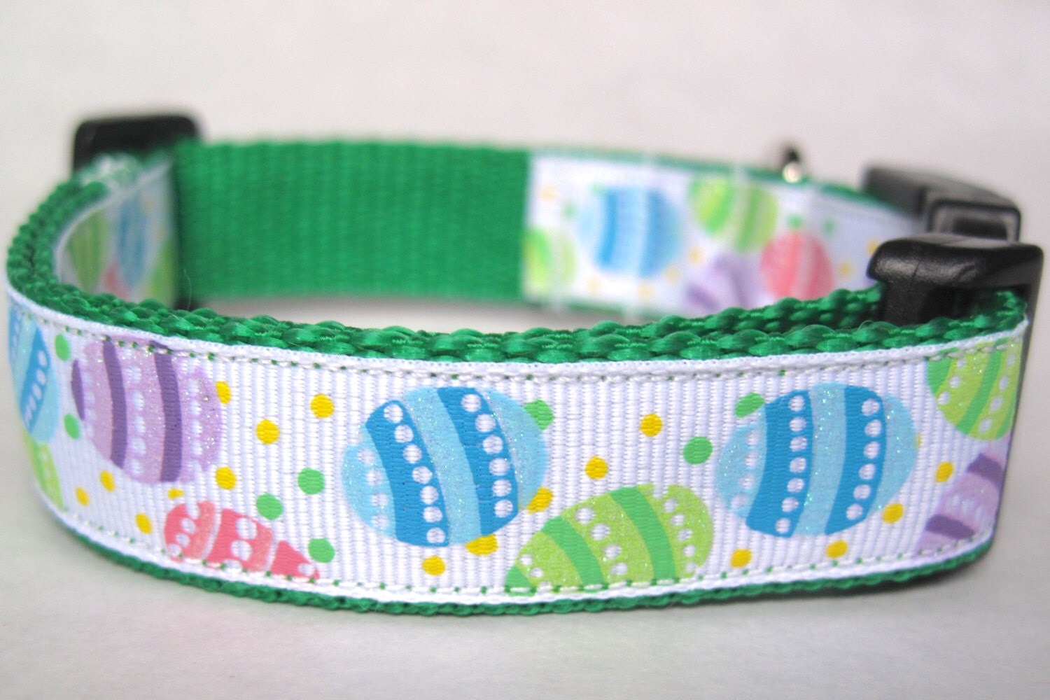Easter Eggs Dog Collar Customizable by ThePerkyPet on Etsy