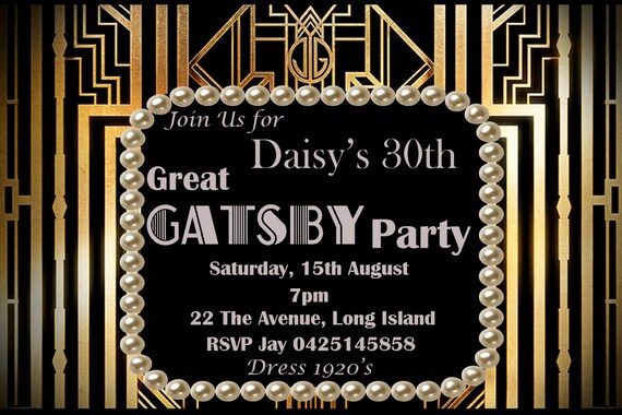 Gatsby Birthday Party Invitations 6