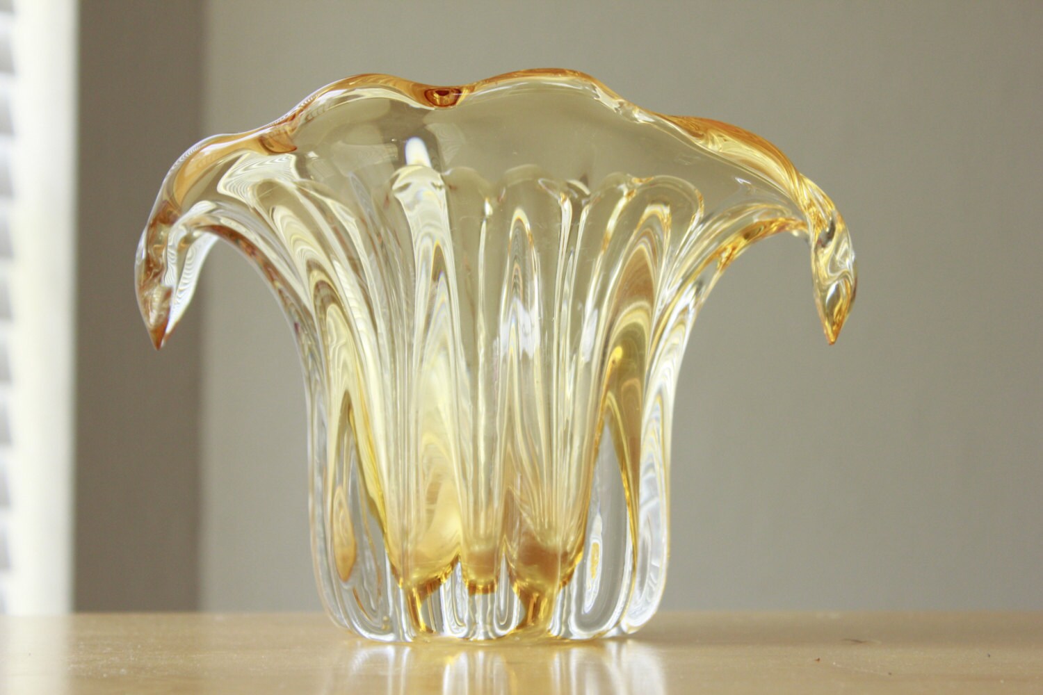 Vintage Handblown Yellow Tulip Vase 