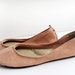 Blush rose gold sparkle leather ballerina flat shoes custom made