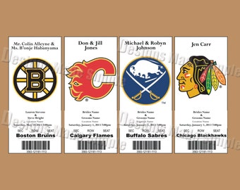 Wedding Place Cards - Hockey Themed