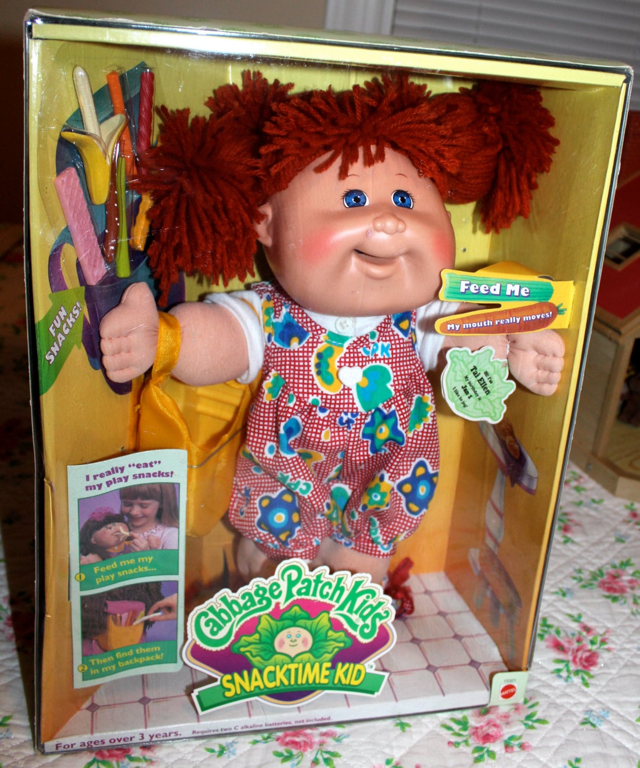 cabbage patch doll eats food