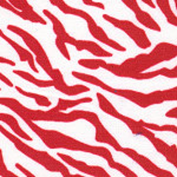 Items similar to Red and White Zebra Print Fabric Finders Cotton Fabric