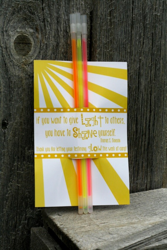 Girls camp handouts Testimony quote INSTANT download