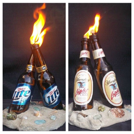 Beer 2 Bottle Tiki Torch