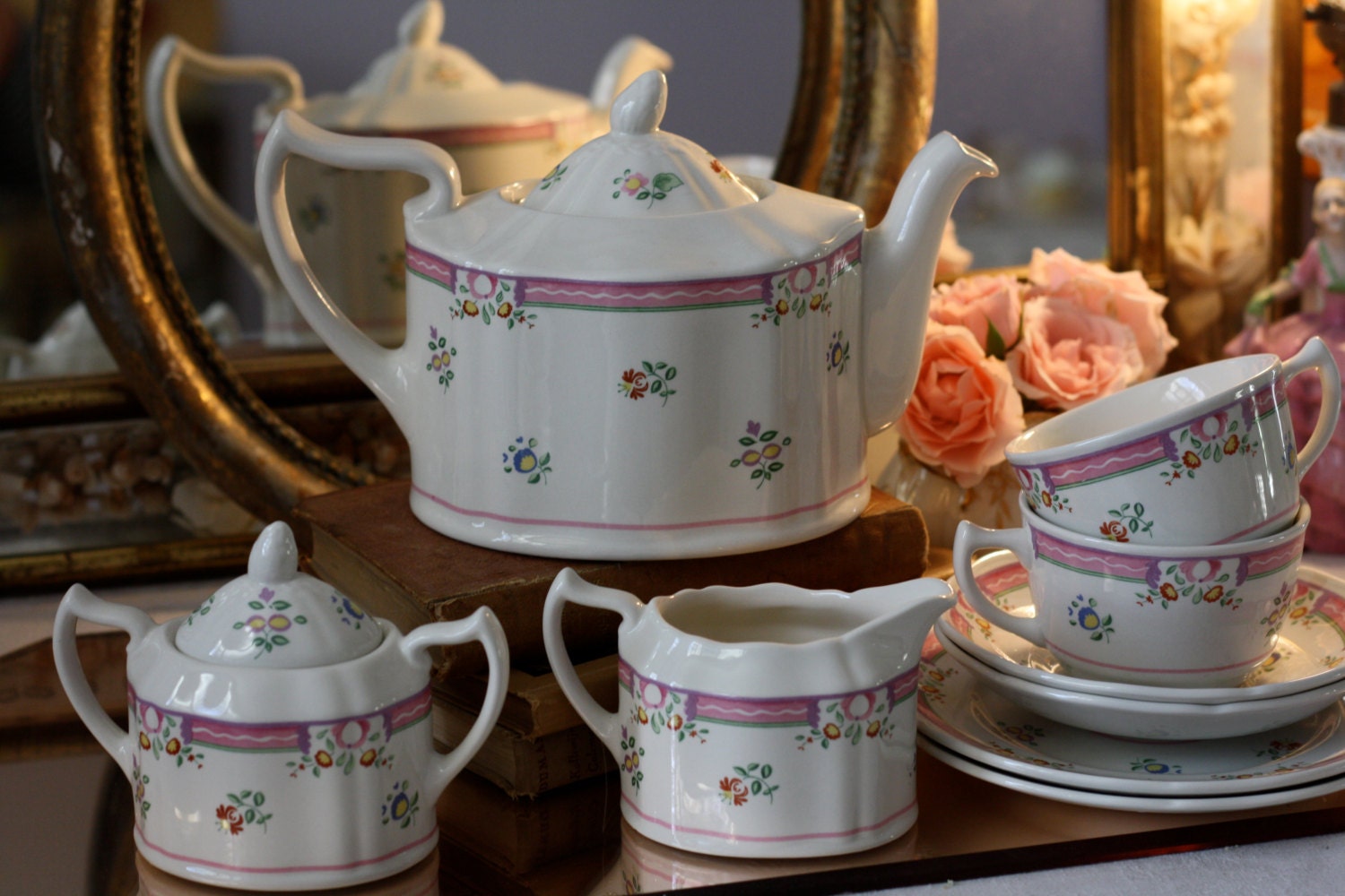 Vintage Laura Ashley Tea for Two Set / Alice Pattern / 11