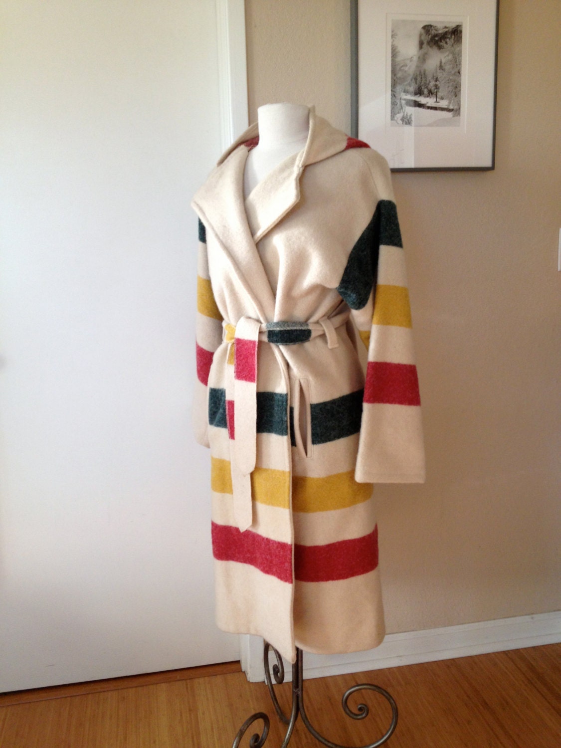 Amazing Vintage Woolrich Hudson Bay Blanket Coat