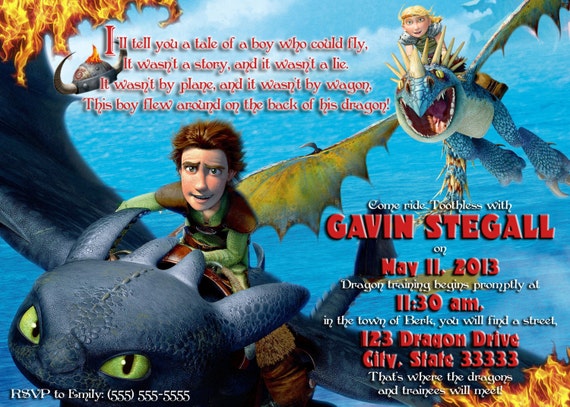 How To Train Your Dragon Custom Invitations 9