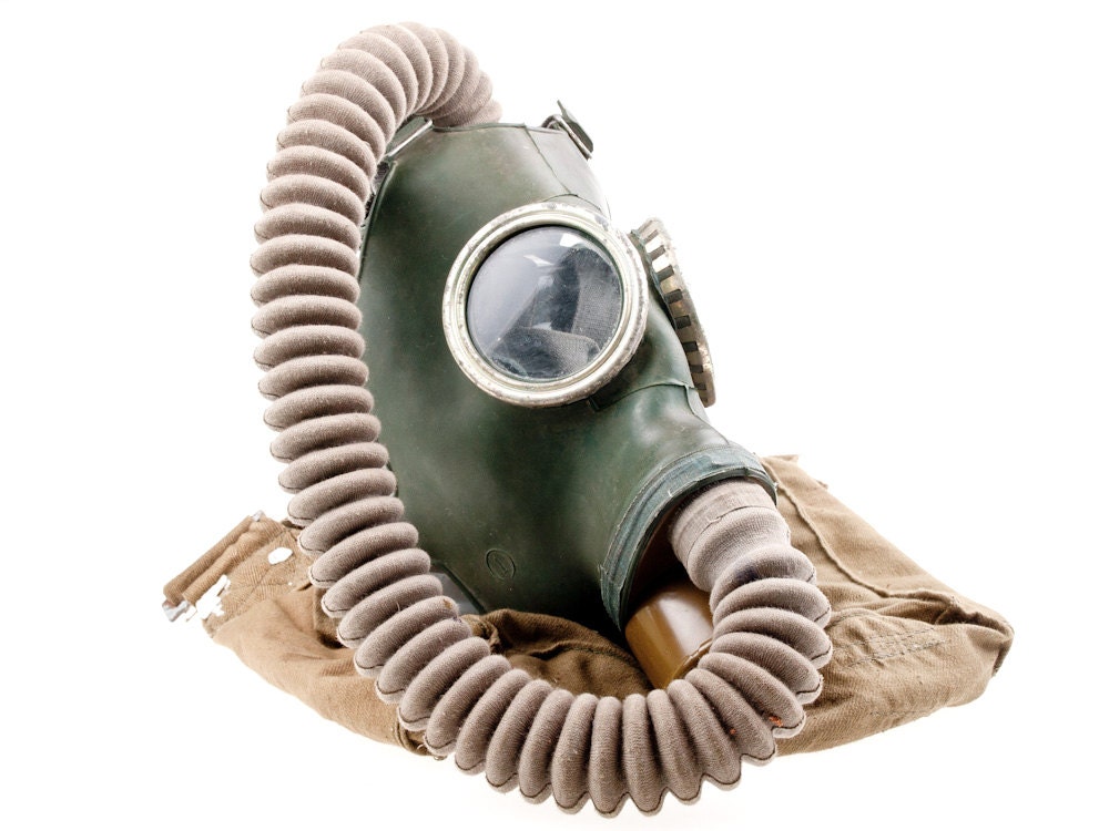 Soviet gas mask GP4 . This scary gas mask was by OldSchoolKitsch