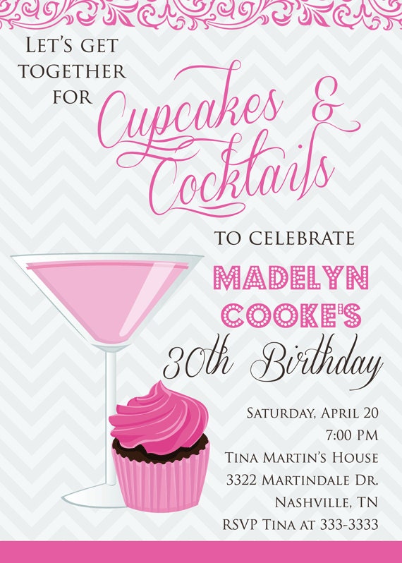 Cupcakes And Cocktails Invitations 6