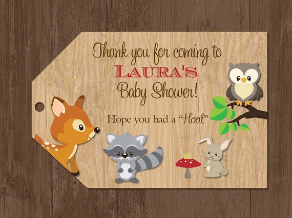 Woodland Favor Tags Woodland Baby Shower Tags Forest Animals