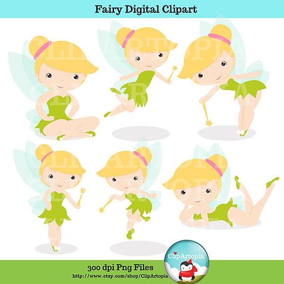 Fairy Digital Clipart/ Cute Fairy clip art for Personal and Commercial Use / INSTANT DOWNLOAD Il_570xn
