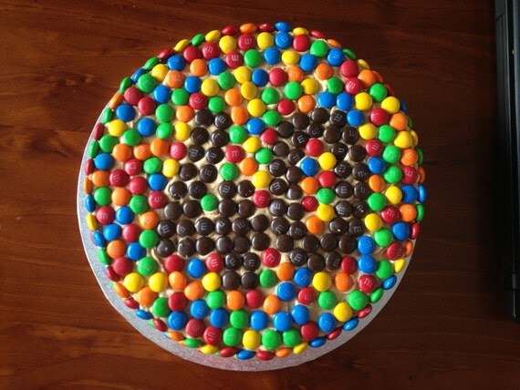 Items similar to Chocolate, peanut butter and m&m's cake on Etsy