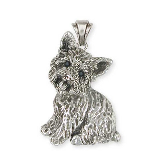 Solid Sterling Silver Yorkshire Terrier Yorkie Charm Jewelry YK31-P